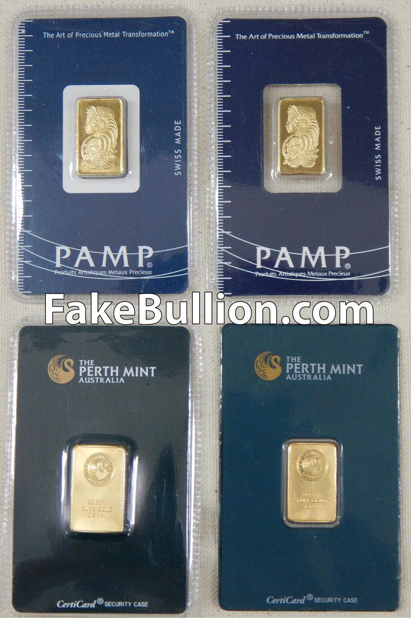 Counterfeit platinum PAMP Suisse bar in fake packaging surfaces