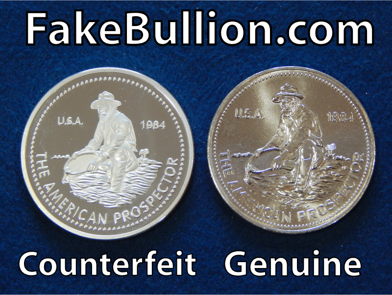 comparing counterfeit and genuine silver rounds