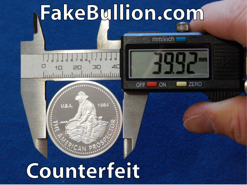 measuring counterfeit silver round