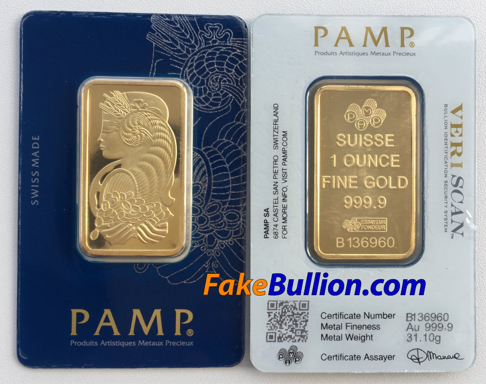 Fake PAMP Gold Bars - Veldt Gold