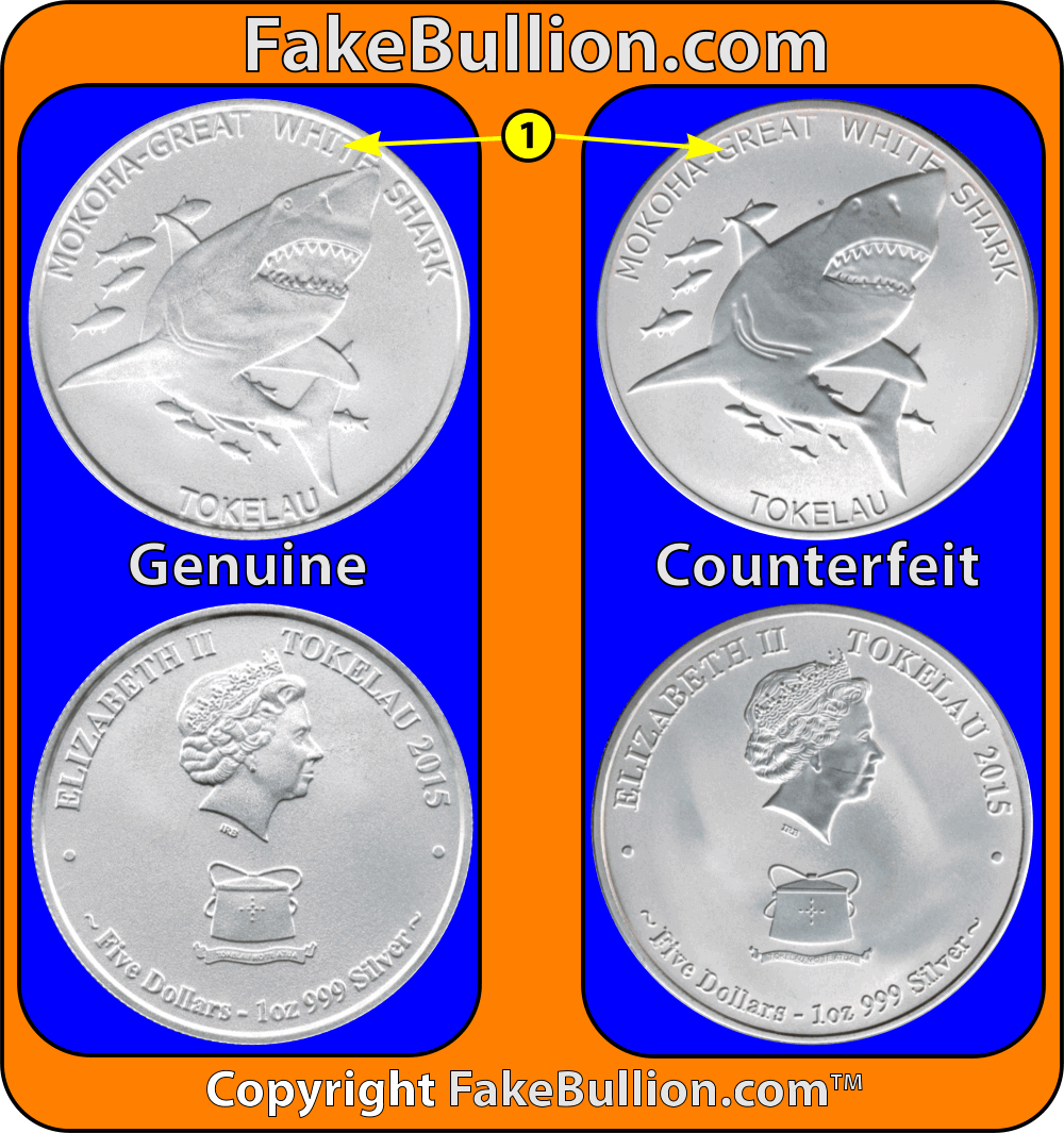 2015 Tokelau Great White Shark 1 Ounce Silver Coin