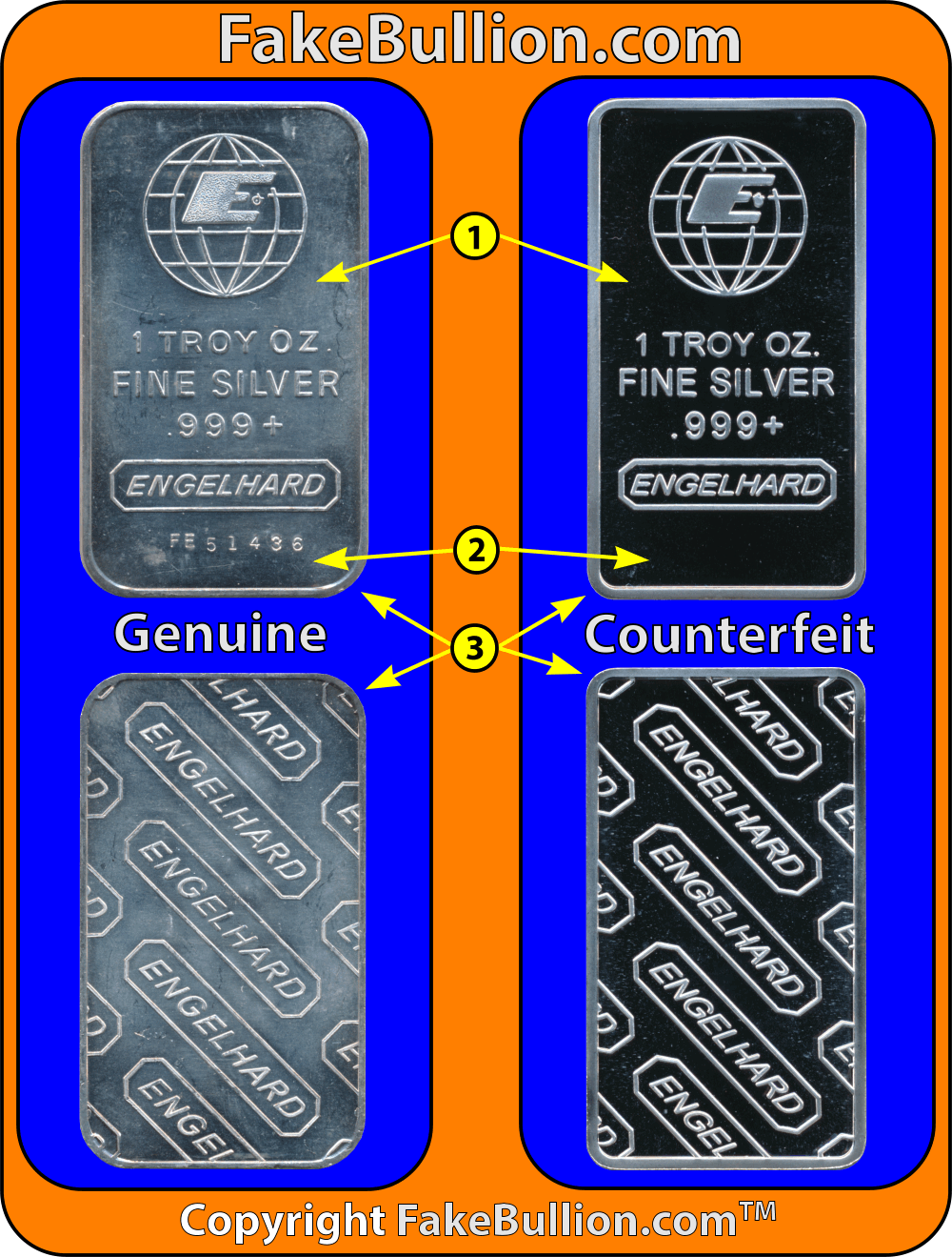 Engelhard 1 Ounce Silver Bar
